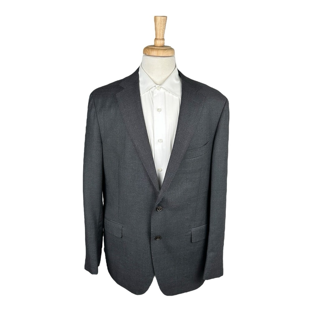 Suit Supply Gray Birdseye Sienna Super 130s Vitale Barberis Wool Blazer 48R